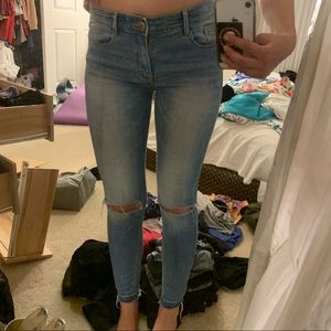 ripped blue jeans